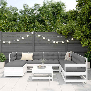 vidaXL 8 Piece Garden Sofa Set White Solid Wood Pine - 3250597 - Sofa In Store