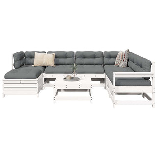 vidaXL 8 Piece Garden Sofa Set White Solid Wood Pine - 3250597 - Sofa In Store