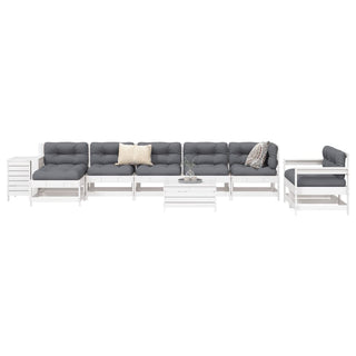 vidaXL 10 Piece Garden Sofa Set White Solid Wood Pine - 3250637 - Sofa In Store