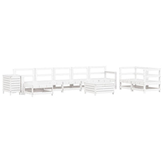 vidaXL 10 Piece Garden Sofa Set White Solid Wood Pine - 3250641 - Sofa In Store