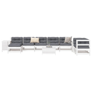 vidaXL 10 Piece Garden Sofa Set White Solid Wood Pine - 3250641 - Sofa In Store