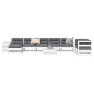 vidaXL 10 Piece Garden Sofa Set White Solid Wood Pine - 3250645 - Sofa In Store