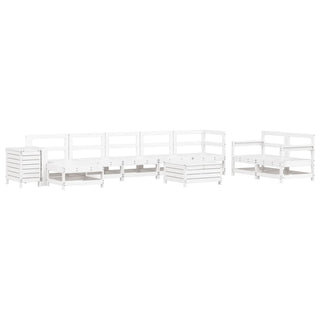 vidaXL 10 Piece Garden Sofa Set White Solid Wood Pine - 3250649 - Sofa In Store