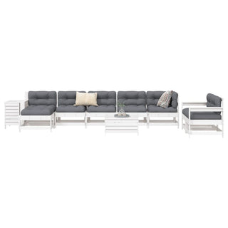vidaXL 10 Piece Garden Sofa Set White Solid Wood Pine - 3250649 - Sofa In Store