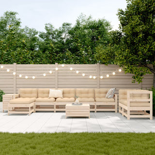 vidaXL 10 Piece Garden Sofa Set Solid Wood Pine - 3250652 - Sofa In Store