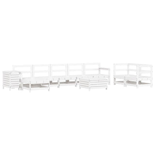 vidaXL 10 Piece Garden Sofa Set White Solid Wood Pine - 3250653 - Sofa In Store