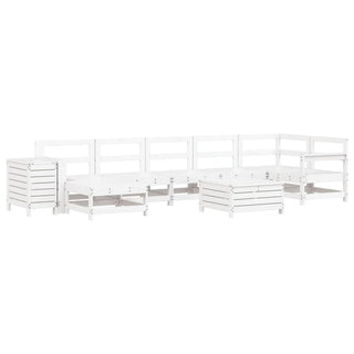 vidaXL 9 Piece Garden Sofa Set White Solid Wood Pine - 3250657 - Sofa In Store