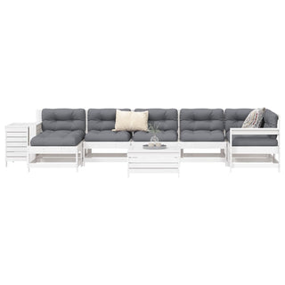 vidaXL 9 Piece Garden Sofa Set White Solid Wood Pine - 3250657 - Sofa In Store