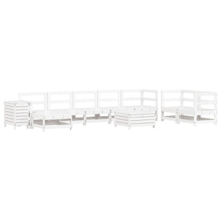 vidaXL 10 Piece Garden Sofa Set White Solid Wood Pine - 3250661 - Sofa In Store