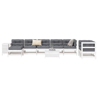 vidaXL 10 Piece Garden Sofa Set White Solid Wood Pine - 3250661 - Sofa In Store