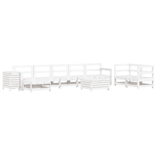 vidaXL 10 Piece Garden Sofa Set White Solid Wood Pine - 3250665 - Sofa In Store