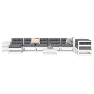 vidaXL 10 Piece Garden Sofa Set White Solid Wood Pine - 3250665 - Sofa In Store