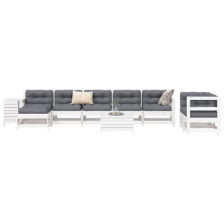 vidaXL 10 Piece Garden Sofa Set White Solid Wood Pine - 3250669 - Sofa In Store