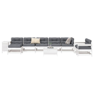 vidaXL 10 Piece Garden Sofa Set White Solid Wood Pine - 3250673 - Sofa In Store