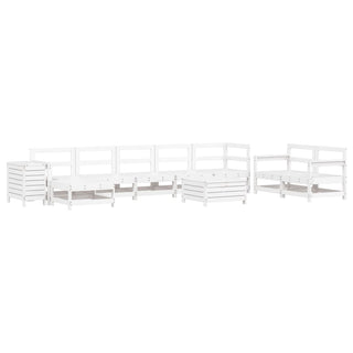 vidaXL 10 Piece Garden Sofa Set White Solid Wood Pine - 3250677 - Sofa In Store