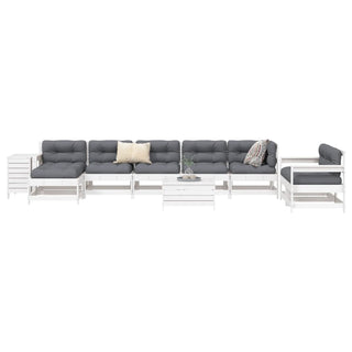 vidaXL 10 Piece Garden Sofa Set White Solid Wood Pine - 3250677 - Sofa In Store