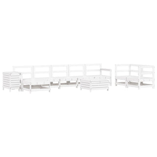 vidaXL 10 Piece Garden Sofa Set White Solid Wood Pine - 3250681 - Sofa In Store