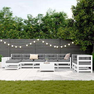 vidaXL 10 Piece Garden Sofa Set White Solid Wood Pine - 3250681 - Sofa In Store