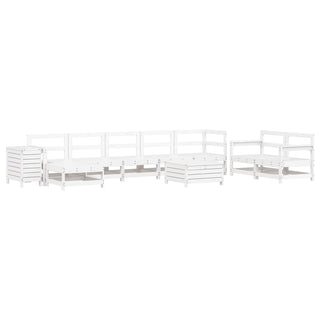 vidaXL 10 Piece Garden Sofa Set White Solid Wood Pine - 3250685 - Sofa In Store
