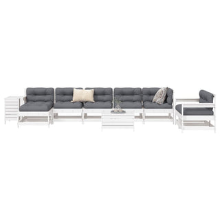 vidaXL 10 Piece Garden Sofa Set White Solid Wood Pine - 3250685 - Sofa In Store