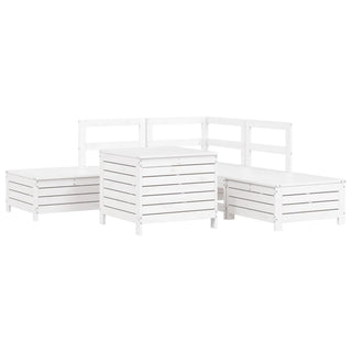 vidaXL 6 Piece Garden Sofa Set White Solid Wood Pine - 3250697 - Sofa In Store