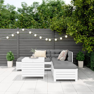 vidaXL 6 Piece Garden Sofa Set White Solid Wood Pine - 3250697 - Sofa In Store