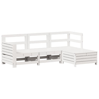 vidaXL 4 Piece Garden Sofa Set White Solid Wood Pine - 3250769 - Sofa In Store