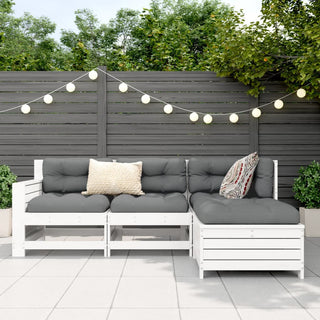 vidaXL 4 Piece Garden Sofa Set White Solid Wood Pine - 3250769 - Sofa In Store