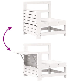 vidaXL 4 Piece Garden Sofa Set White Solid Wood Pine - 3250769 - Sofa In Store