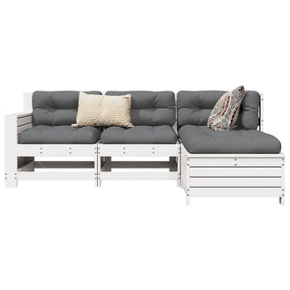 vidaXL 4 Piece Garden Sofa Set White Solid Wood Pine - 3250769 - Sofa In Store