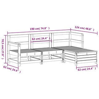 vidaXL 4 Piece Garden Sofa Set Impregnated Wood Pine - 3250779 - Sofa In Store