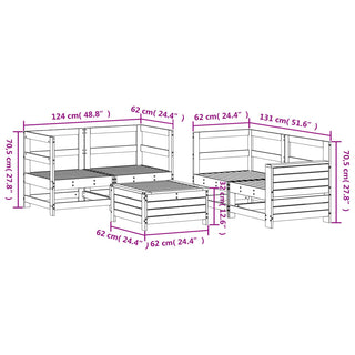 vidaXL 5 Piece Garden Sofa Set Solid Wood Pine - 3250812 - Sofa In Store