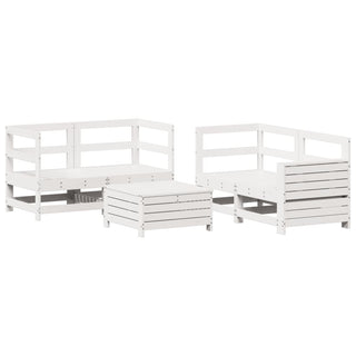 vidaXL 5 Piece Garden Sofa Set White Solid Wood Pine - 3250813 - Sofa In Store