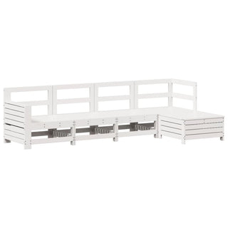 vidaXL 5 Piece Garden Sofa Set White Solid Wood Pine - 3250829 - Sofa In Store