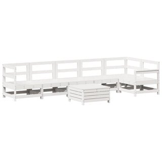 vidaXL 7 Piece Garden Sofa Set White Solid Wood Pine - 3250881 - Sofa In Store