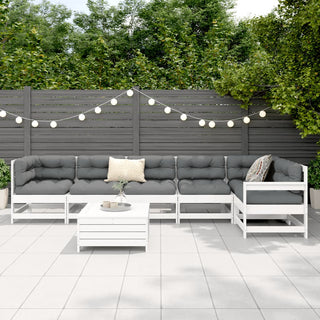 vidaXL 7 Piece Garden Sofa Set White Solid Wood Pine - 3250881 - Sofa In Store