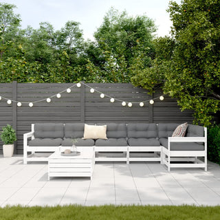 vidaXL 7 Piece Garden Sofa Set White Solid Wood Pine - 3250897 - Sofa In Store