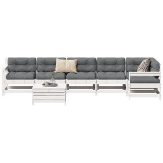 vidaXL 7 Piece Garden Sofa Set White Solid Wood Pine - 3250897 - Sofa In Store