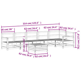vidaXL 7 Piece Garden Sofa Set Solid Wood Douglas Fir - 3250906 - Sofa In Store