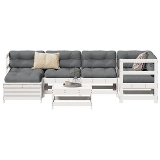 vidaXL 7 Piece Garden Sofa Set White Solid Wood Pine - 3250909 - Sofa In Store