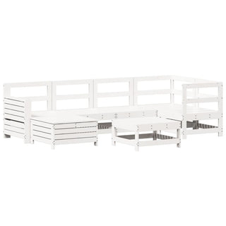 vidaXL 7 Piece Garden Sofa Set White Solid Wood Pine - 3250917 - Sofa In Store