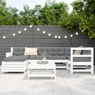 vidaXL 7 Piece Garden Sofa Set White Solid Wood Pine - 3250917 - Sofa In Store