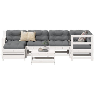 vidaXL 7 Piece Garden Sofa Set White Solid Wood Pine - 3250917 - Sofa In Store