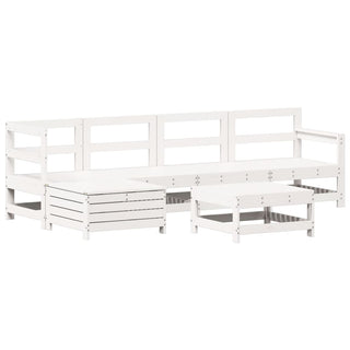 vidaXL 6 Piece Garden Sofa Set White Solid Wood Pine - 3250925 - Sofa In Store