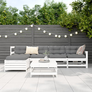 vidaXL 6 Piece Garden Sofa Set White Solid Wood Pine - 3250925 - Sofa In Store