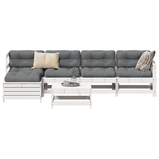 vidaXL 6 Piece Garden Sofa Set White Solid Wood Pine - 3250925 - Sofa In Store