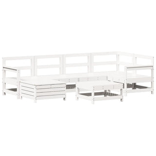 vidaXL 7 Piece Garden Sofa Set White Solid Wood Pine - 3250941 - Sofa In Store