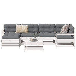 vidaXL 7 Piece Garden Sofa Set White Solid Wood Pine - 3250941 - Sofa In Store