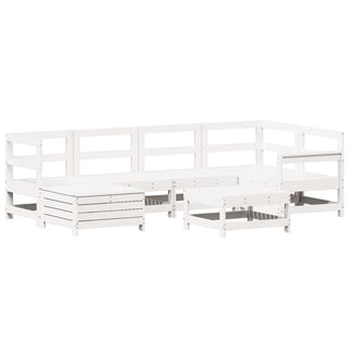 vidaXL 7 Piece Garden Sofa Set White Solid Wood Pine - 3250949 - Sofa In Store