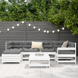 vidaXL 7 Piece Garden Sofa Set White Solid Wood Pine - 3250949 - Sofa In Store